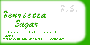 henrietta sugar business card